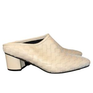 NEW ALL BLACK Woven Kid Mule Ivory Style #212026  EU 38